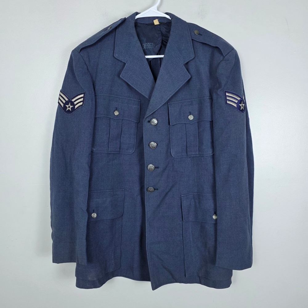 Vintage US Air Force Men's Wool Serge Blue Dress Uniform Coat 43R
